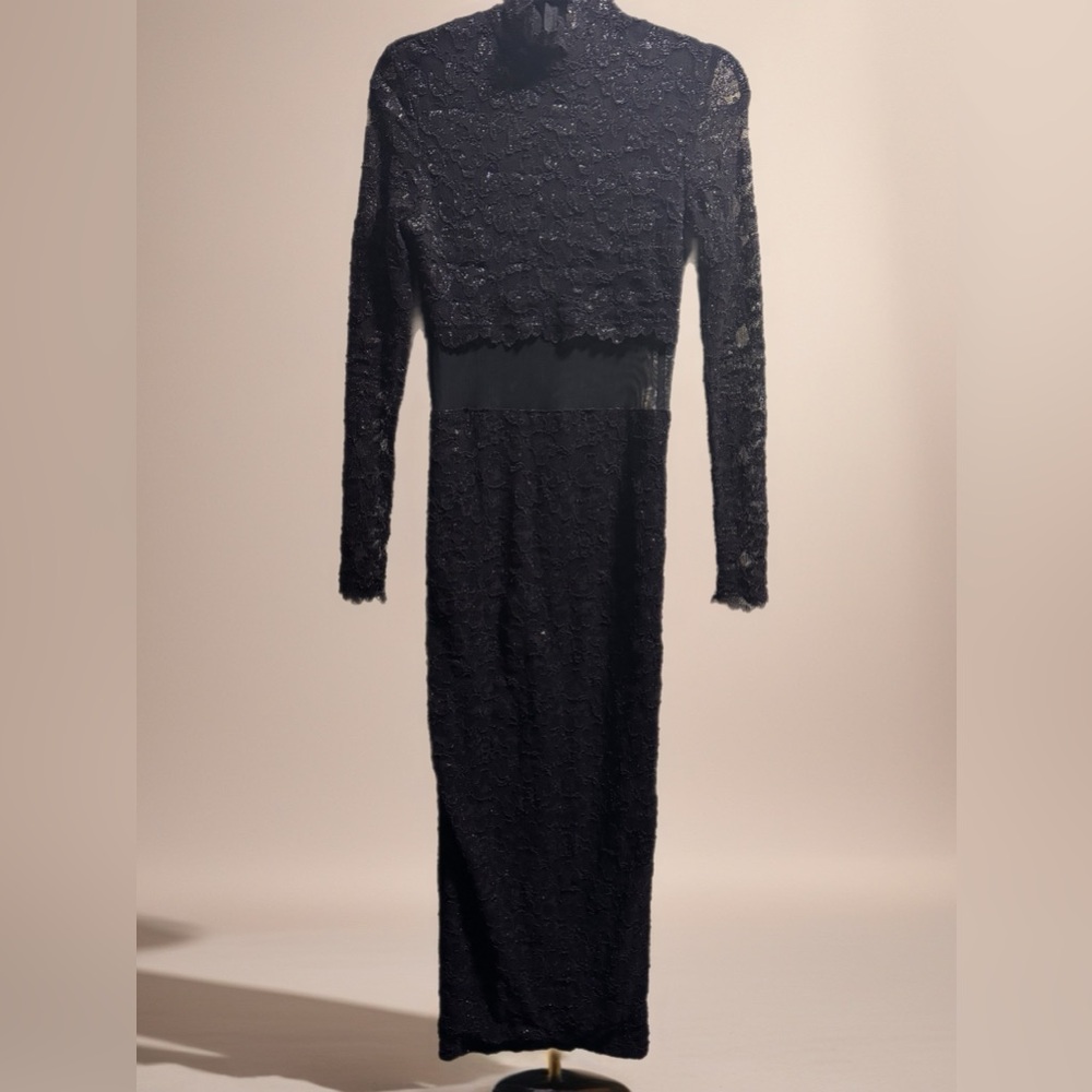 Chic Black Lace Long Sleeve Dress